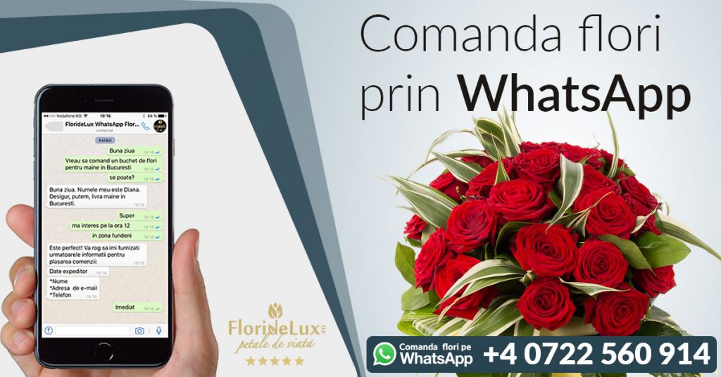 comanda flori prin whatsapp