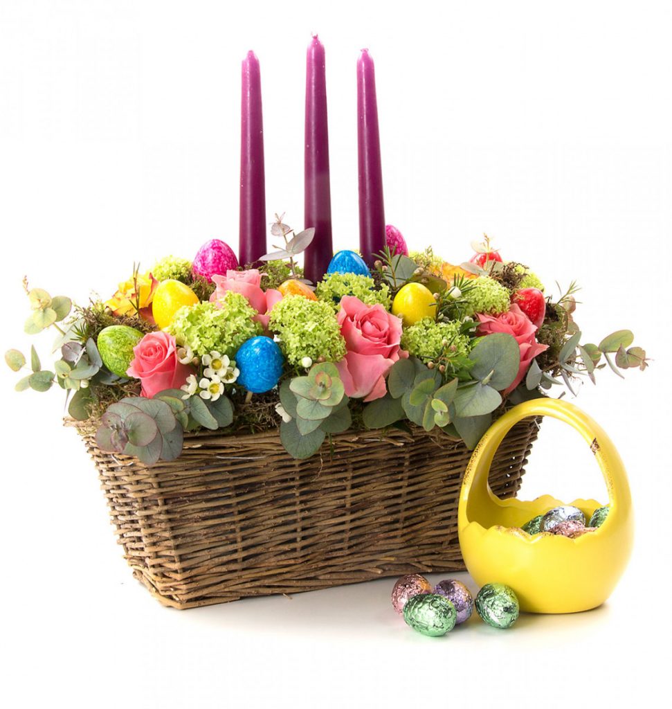Aranjament flori de Paște colorate, doar 305,99 RON