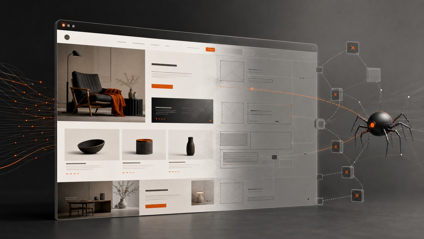 Un site complet pentru utilizator devine o structură aproape goală în fața unui crawler AI