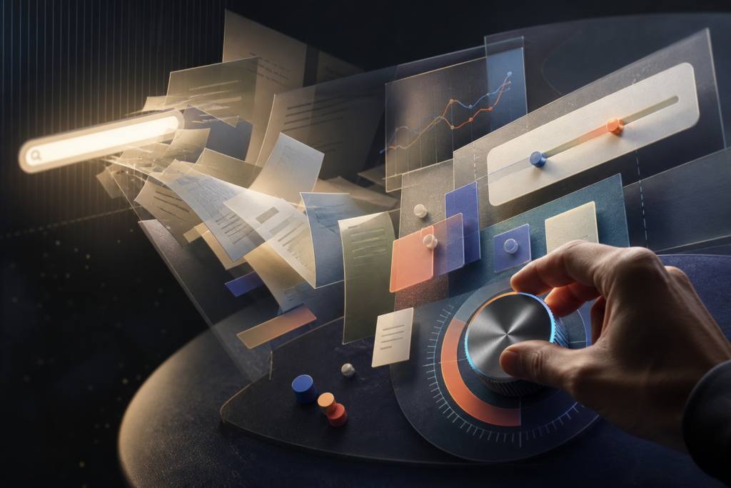 Generative UI în Google AI Mode: când Search rezolvă taskul fără click